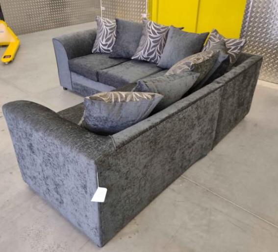 Zina 2 Corner Chenille Fabric Sofa