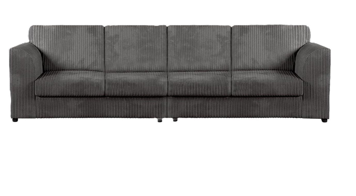 DYLAN 4 Seater Full Back Jumbo Cord Fabric Sofa Grey