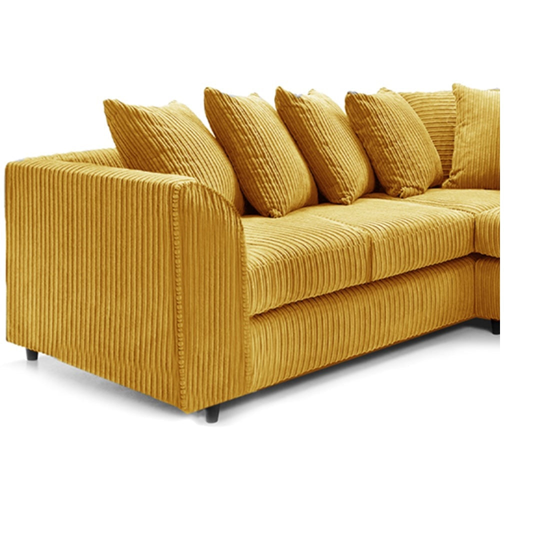 Hannah Jumbo Cord Scatter Back 2c2 Corner Sofa Mustard