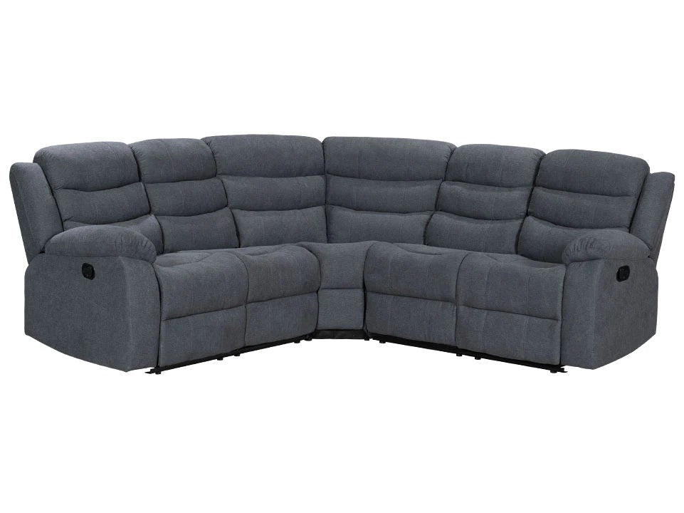 Roman Fabric Recliner Corner sofa Grey