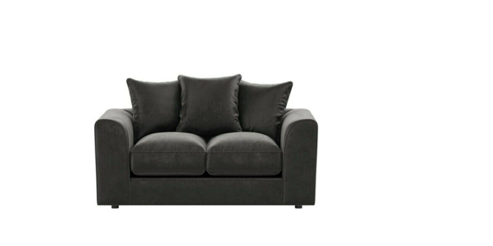 Plush velvet Sofa Suite Set | Left Right 3 2 | Black