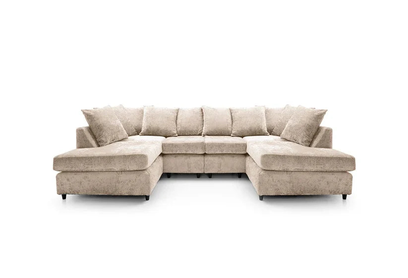 CAMBRIDGE U Shape Chenille Fabric Scatter Back Sofa