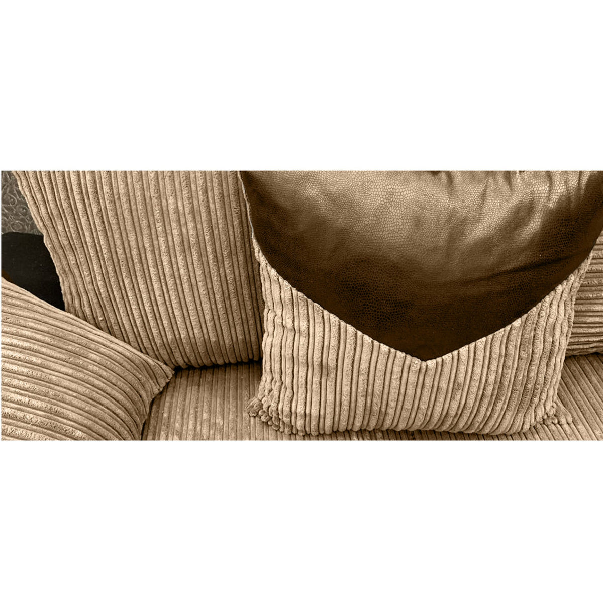 Dino 3 Seater Jumbo Cord Sofa Brown&Coffee
