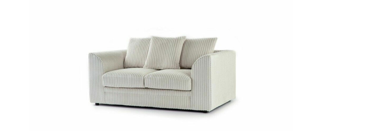 Cream + Coffee Jumbo Cord Corner Sofa Suite Set | Left right 3&2