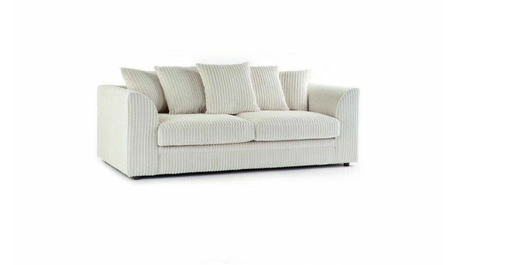 Cream + Coffee Jumbo Cord Corner Sofa Suite Set | Left right 3&2