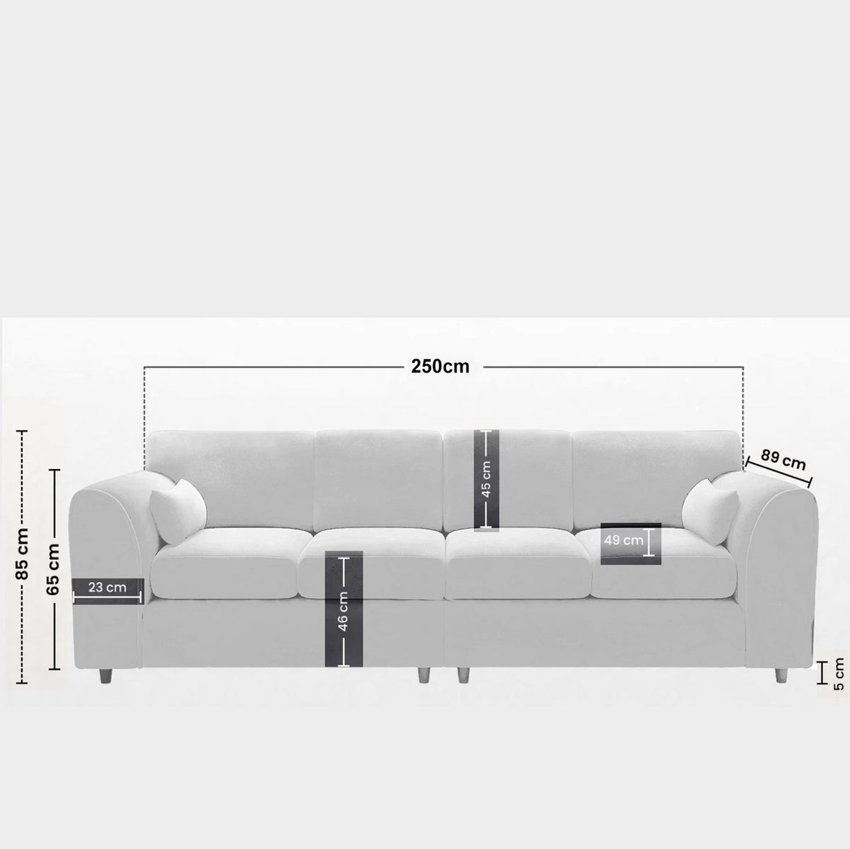DYLAN 4 Seater Full Back Jumbo Cord Fabric Sofa