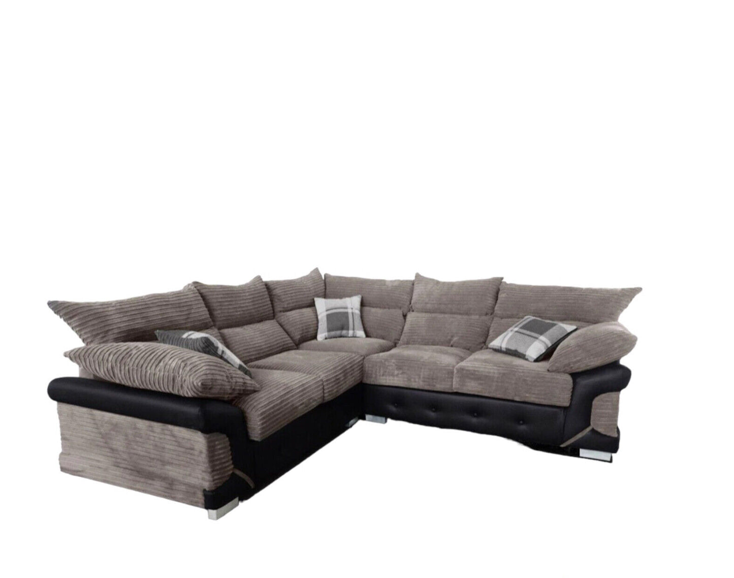 Logan Jumbo cord - 3 Seater - 2 Seater - Dual Arm Corner Sofa | Black & Grey Brown & Beige