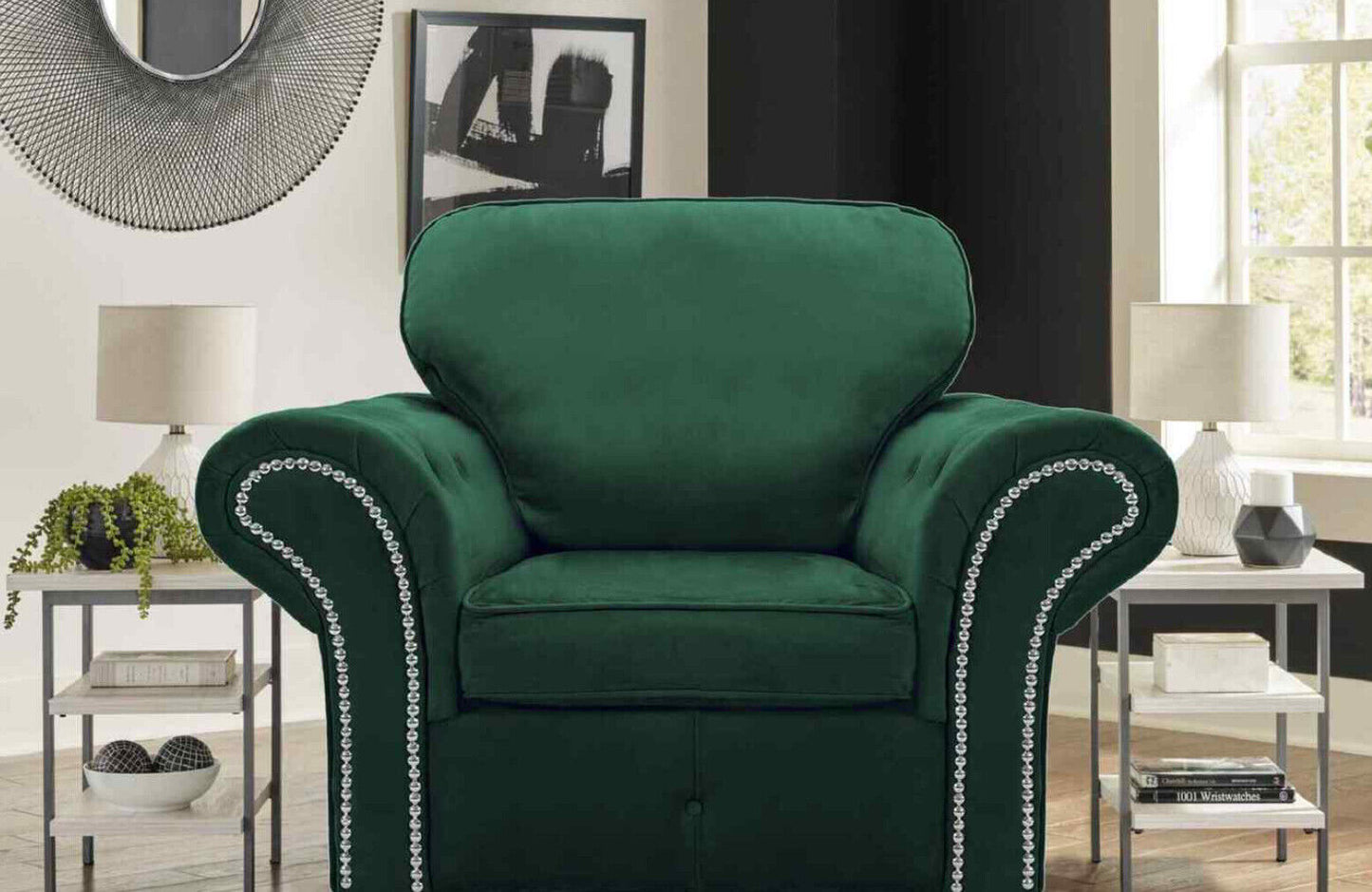 Oakland Sofa plush velvet | Black Grey Green Blue | Chesterfield Style