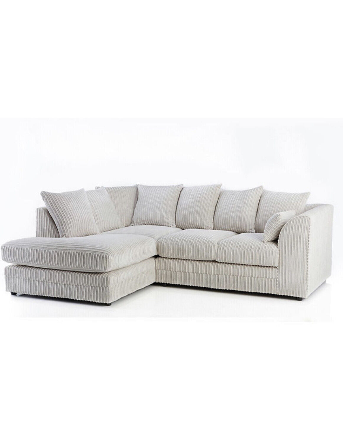 Cream + Coffee Jumbo Cord Corner Sofa Suite Set | Left right 3&2
