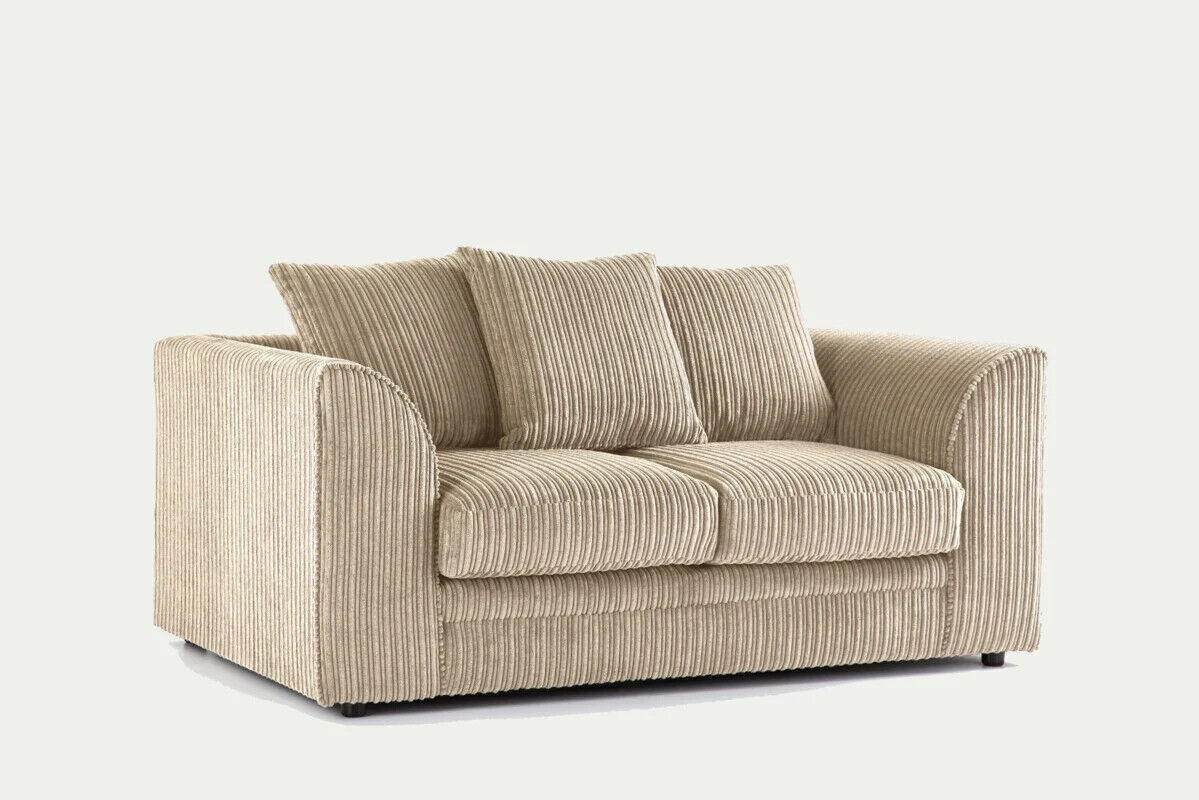 Cream + Coffee Jumbo Cord Corner Sofa Suite Set | Left right 3&2