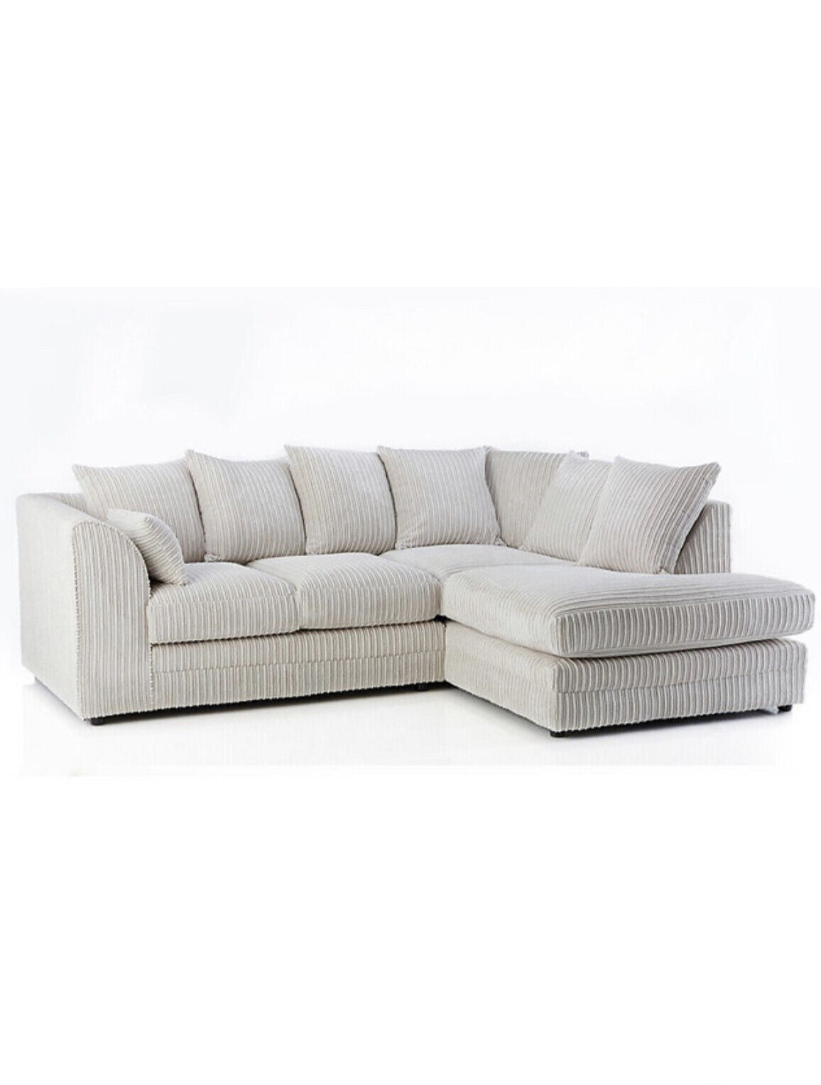 Cream + Coffee Jumbo Cord Corner Sofa Suite Set | Left right 3&2