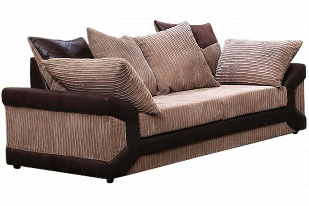 dino Sofa Jumbo Cord Suite Set Footstool 3 2 Corner Black & Grey Brown & Beige