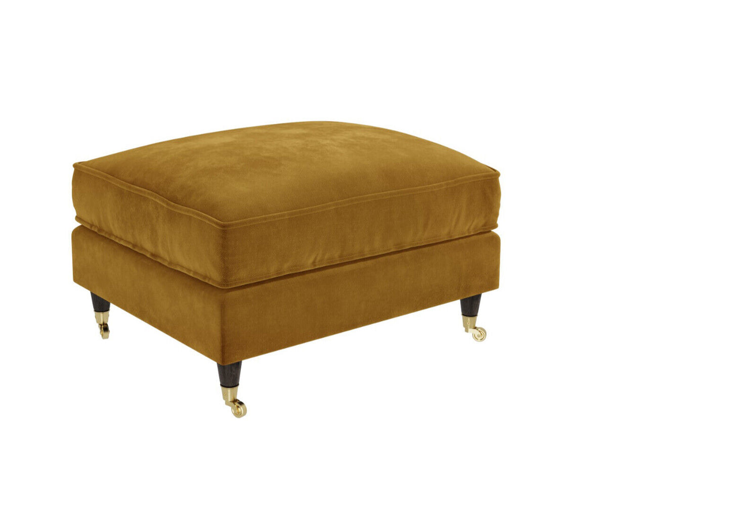 Plush Velvet Footstool | Black Grey Blue Green Mustard