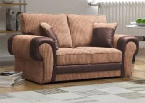 Jumbo Cord Sofa Fabric Tango | Black & Grey / Brown & Beige | 3 2 / Dual Arm Sofa