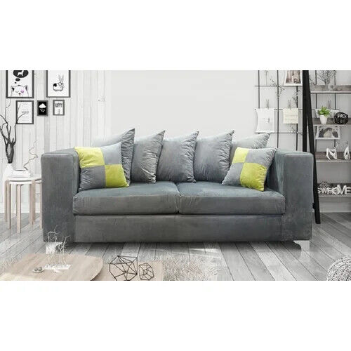 Plush Corner Sofa Suite | Black - Grey | Plush Velvet | 3 seater 2 seater Footstool