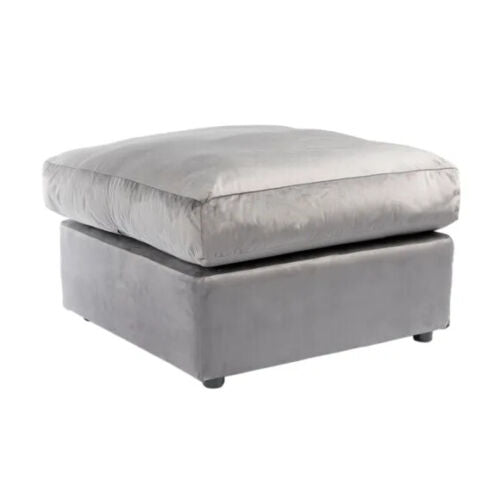 Plush Corner Sofa Suite | Black - Grey | Plush Velvet | 3 seater 2 seater Footstool