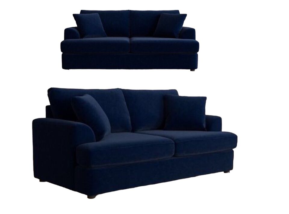 Plush Fabric | Corner Sofa + 3+2 | Black Blue Green