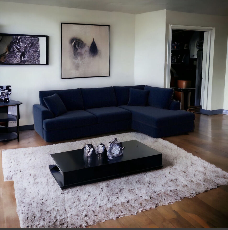 Plush Fabric | Corner Sofa + 3+2 | Black Blue Green