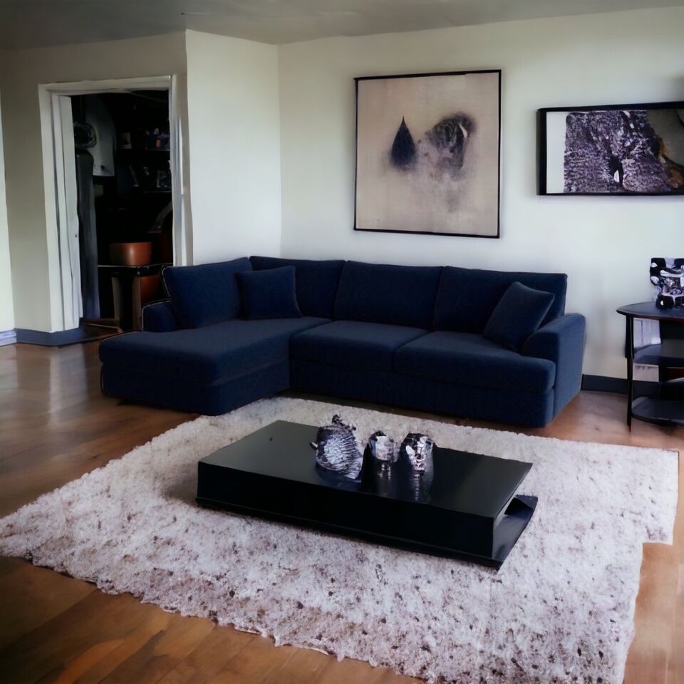 Plush Fabric | Corner Sofa + 3+2 | Black Blue Green