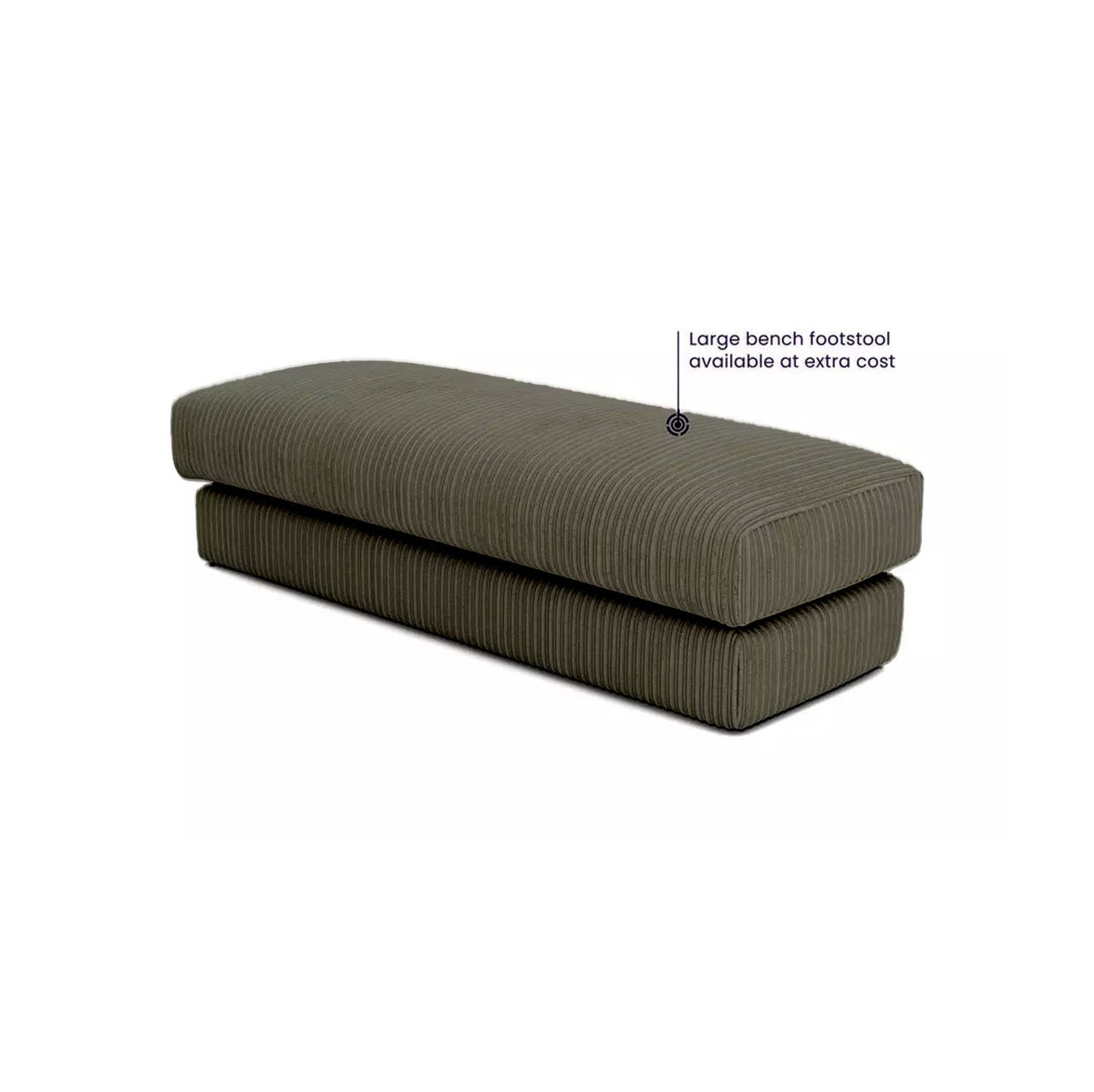 Family Large Double Ended Chaise Sofa Jumbo Cord With Large footstool