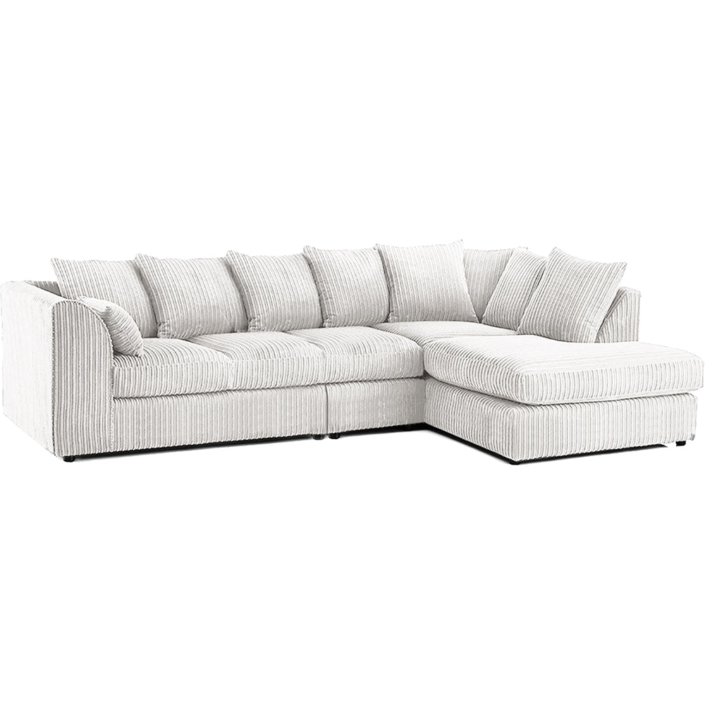 DYLAN 5 Seater Jumbo Cord L Shaped Corner Sofa with Scatter Back | Corner Sofa UK