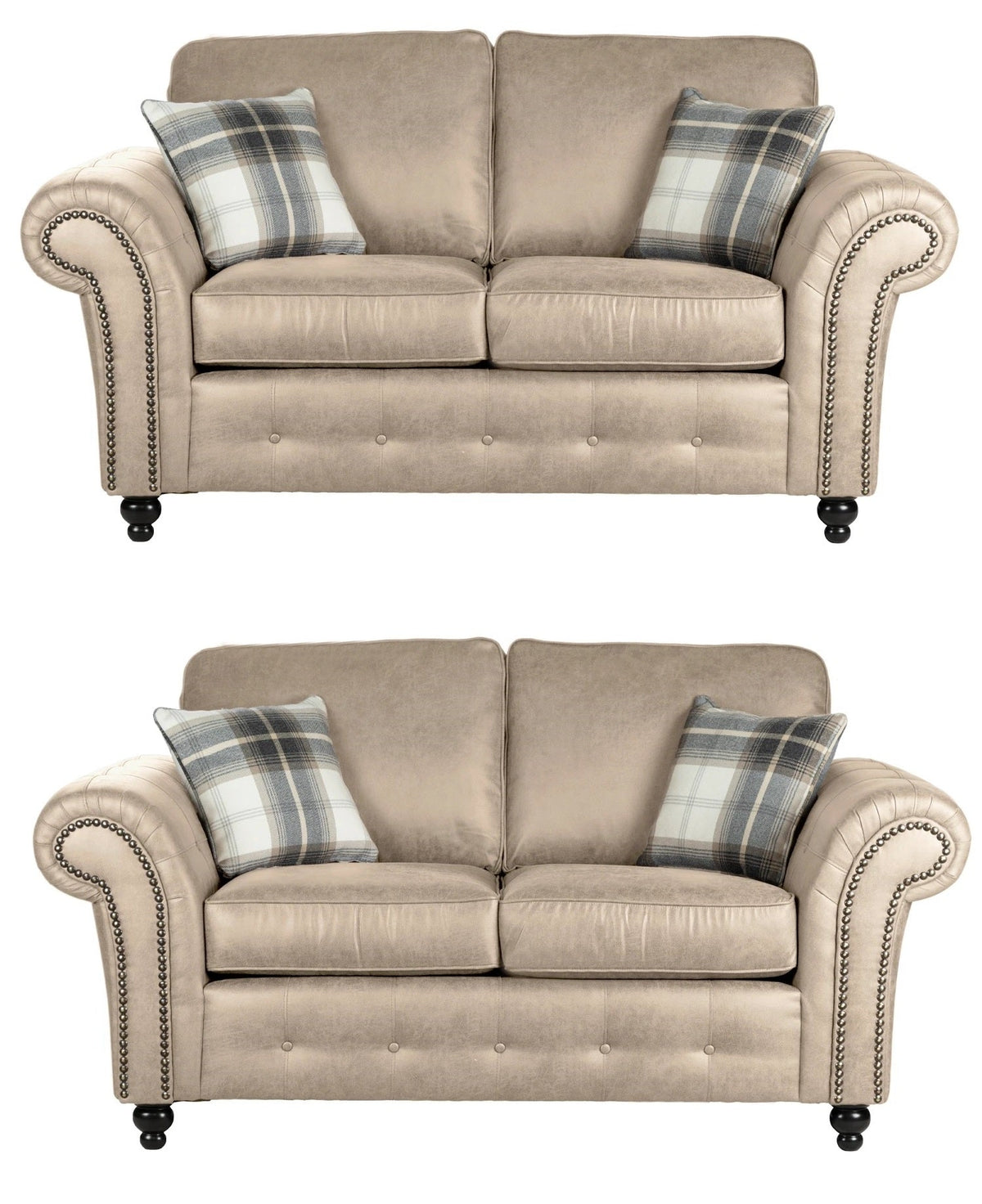 Oakland 3 Seater +2 Seater Sofa Set, 2+2, 3+3 Black/Brown/Marble