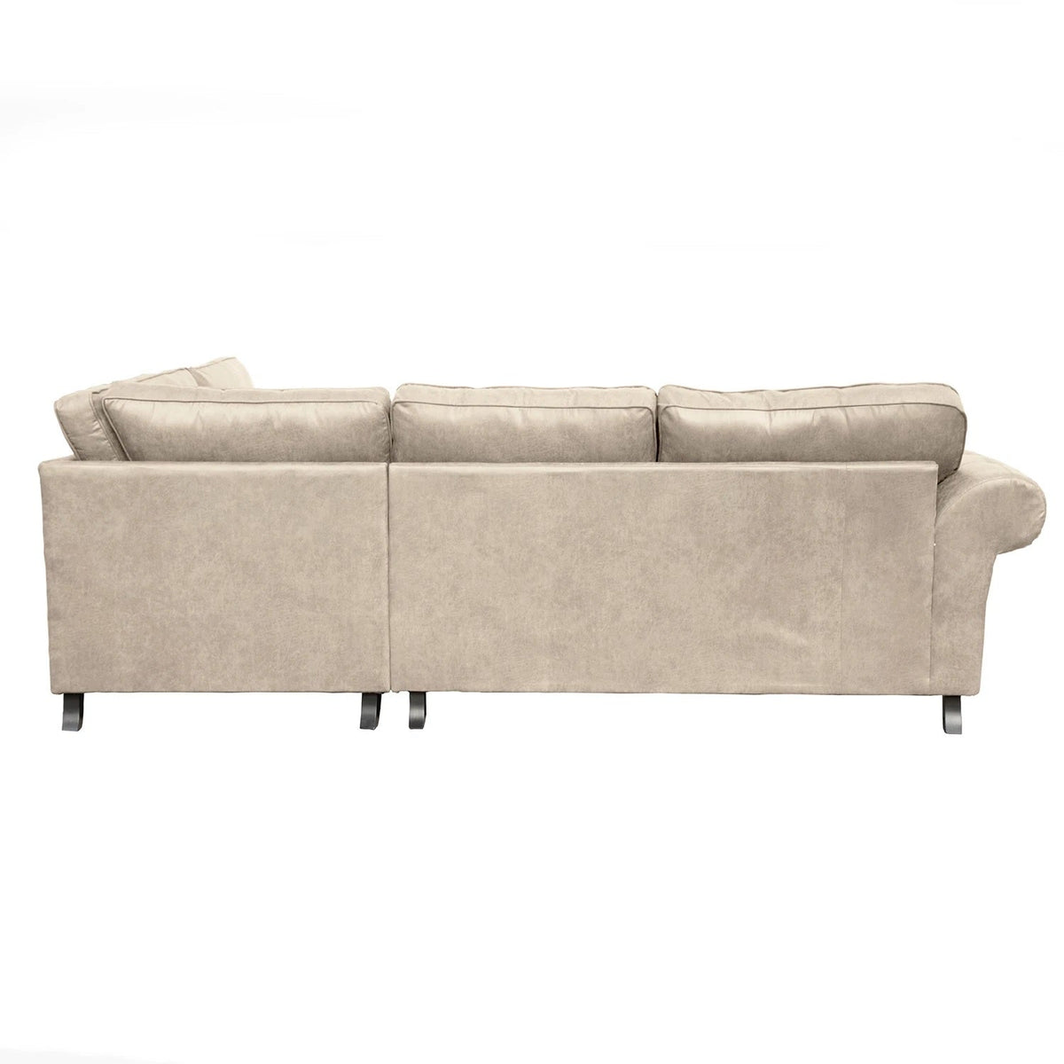 Oakland L Shaped 4 Seater Suede Leather Corner Sofa Marble