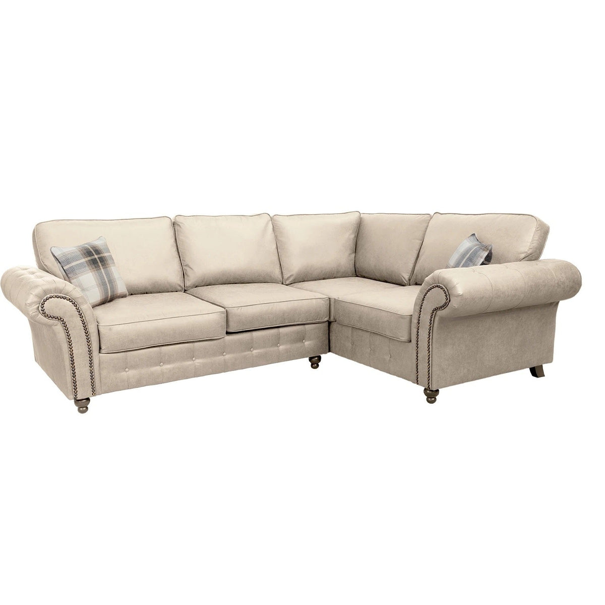 Oakland L Shaped 4 Seater Suede Leather Corner Sofa Marble