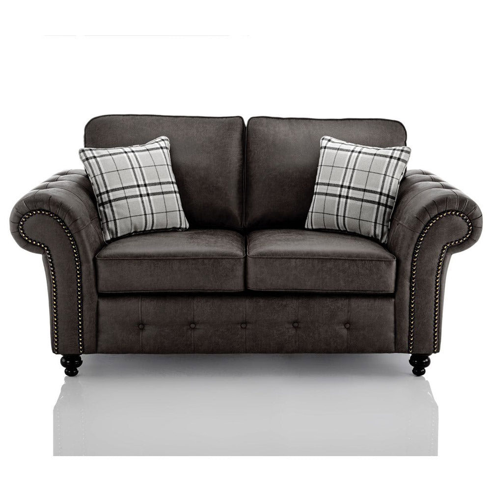 Oakland 3 Seater +2 Seater Sofa Set, 2+2, 3+3 Black/Brown/Marble