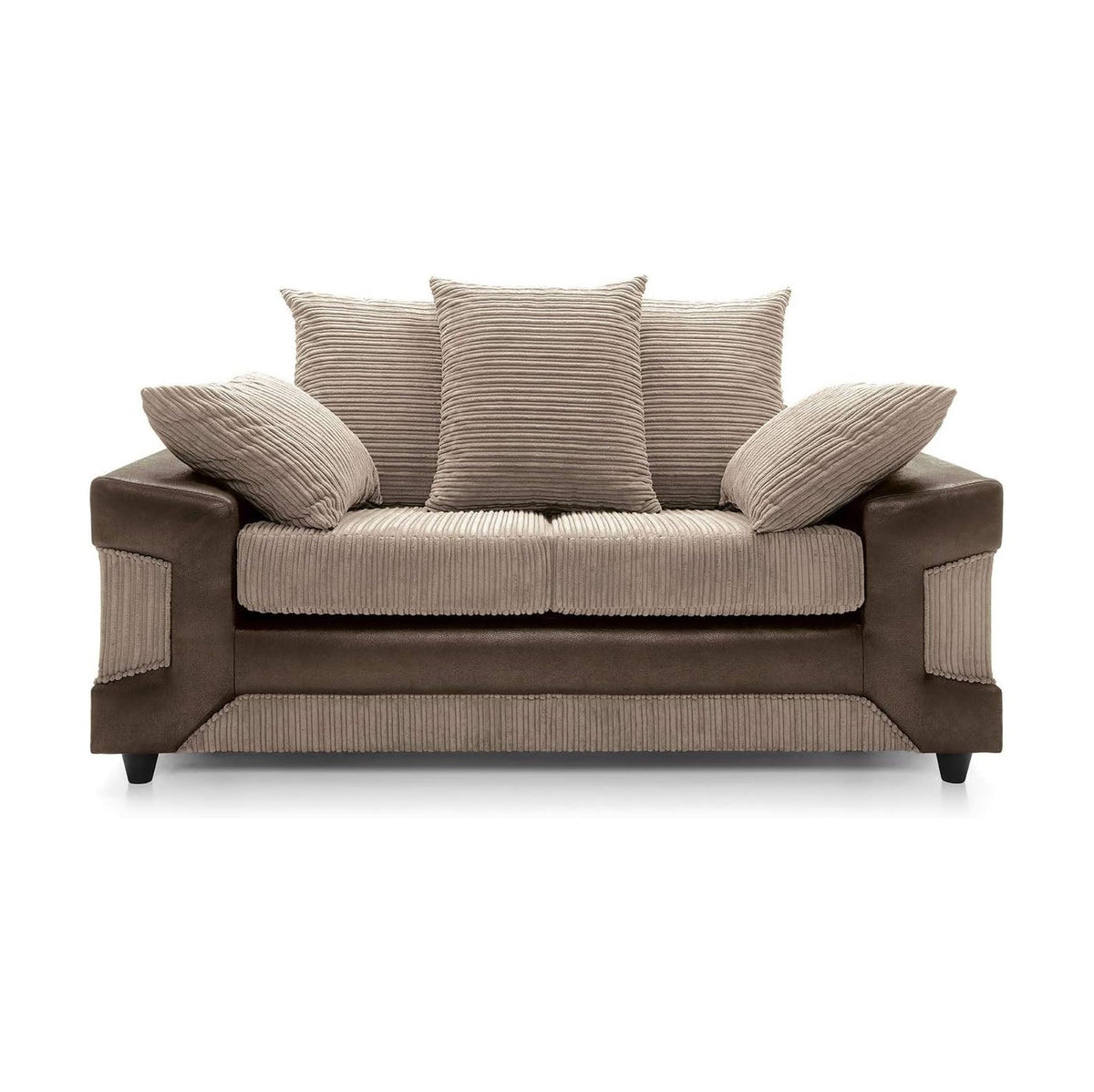 Dino 3 and 2 Seater Jumbo Cord Sofa Set in Brown&Coffee