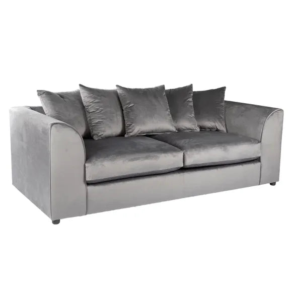 Plush Velvet Grey Suite Set | 3+2