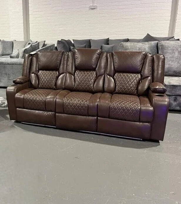Orlando Recliner 3 seater Sofa Electric Leather Recliner