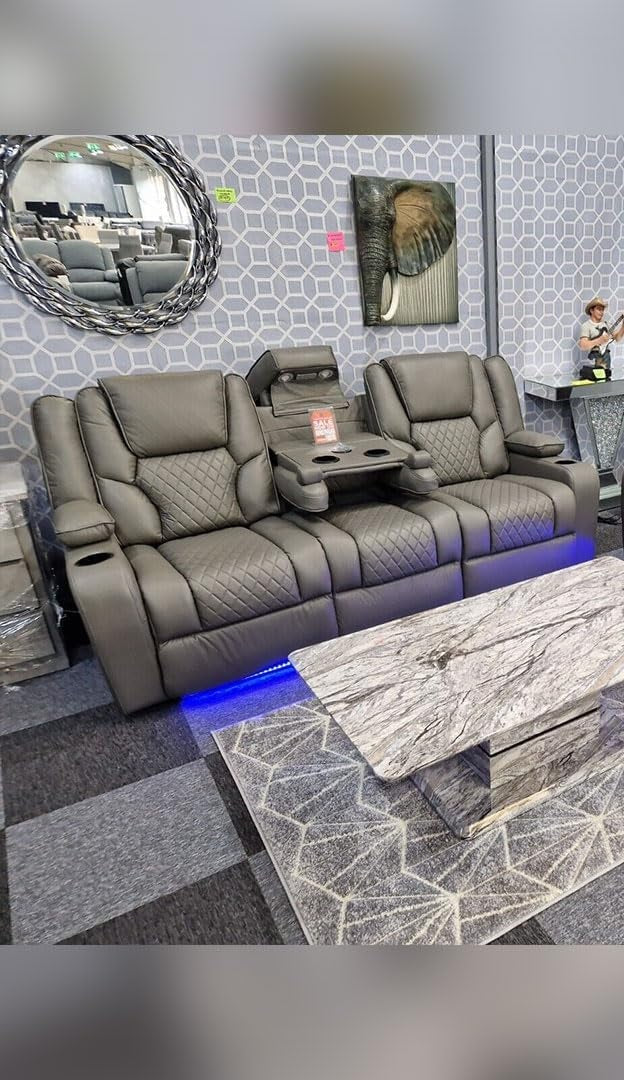 Orlando Recliner 3 seater Sofa Electric Leather Recliner