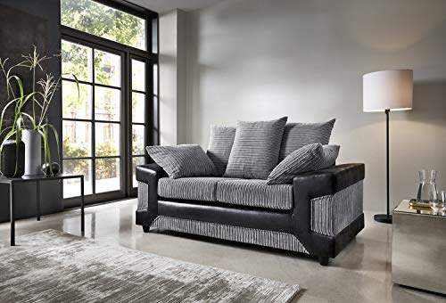 Dino 2 Seater Sofa in Black & Grey