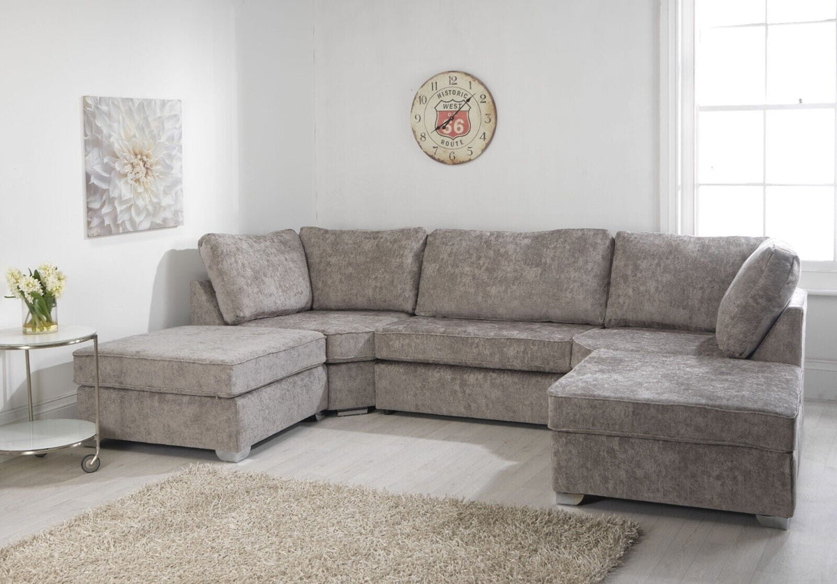 Alaska Large U-Shaped Full Back Corner Sofa Truffle