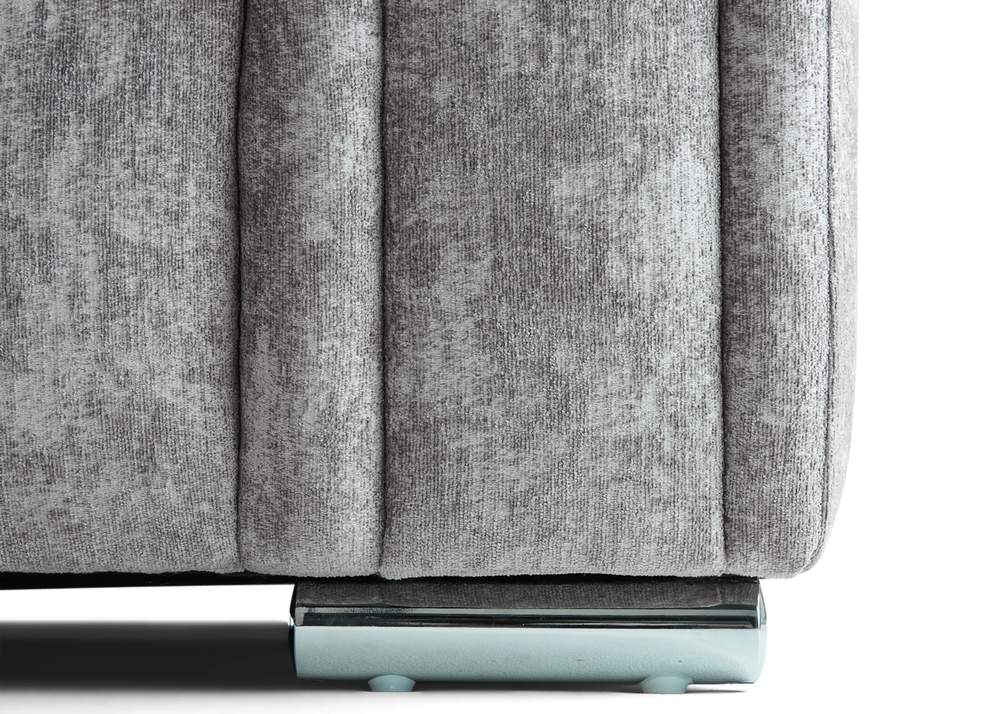 Chiswick Right Hand Facing Corner Sofa with Footstool Silver