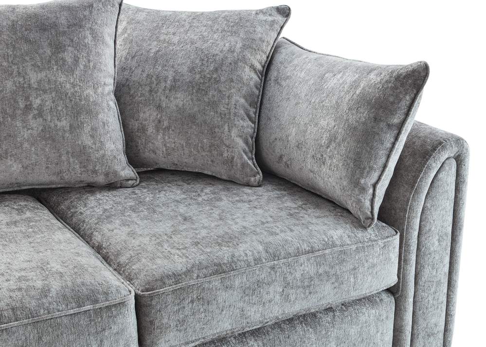 Chiswick Left Hand Facing Corner Sofa with Footstool Silver