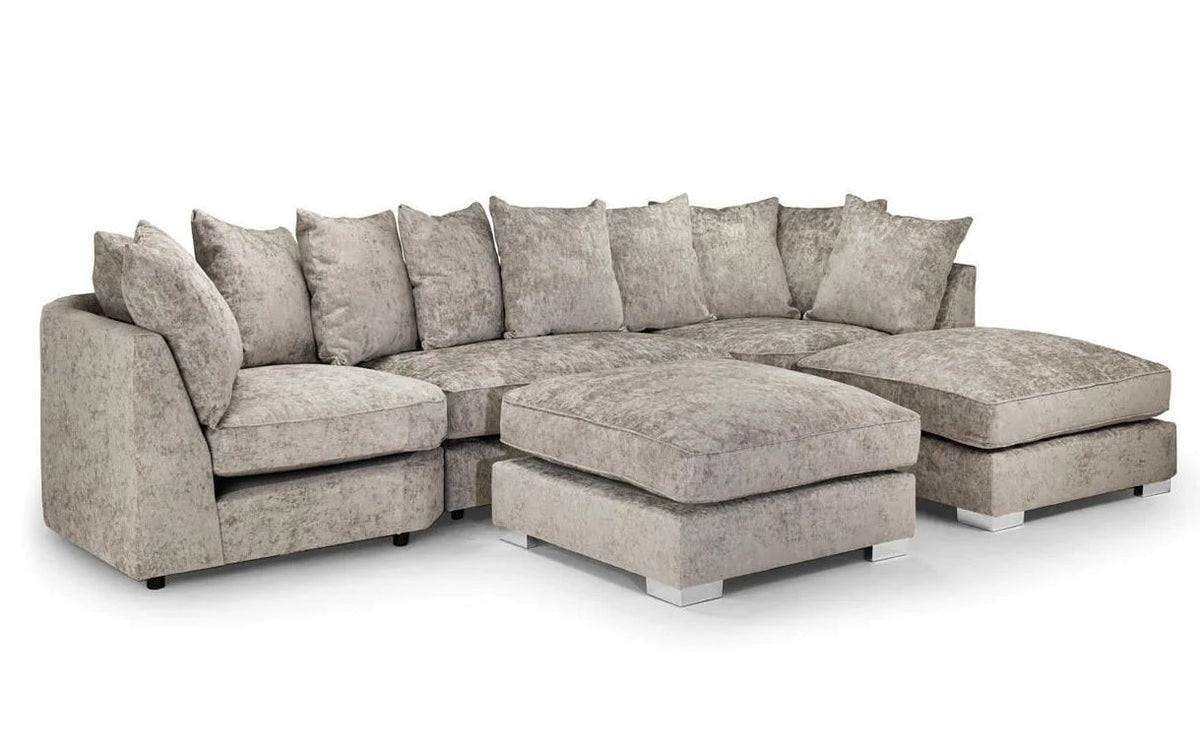 Alaska Large U-Shaped Scatter Back Corner Sofa Truffle