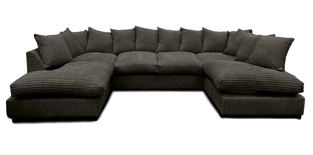 CAMBRIDGE U Shape Jumbo Cord Fabric Scatter Back Sofa