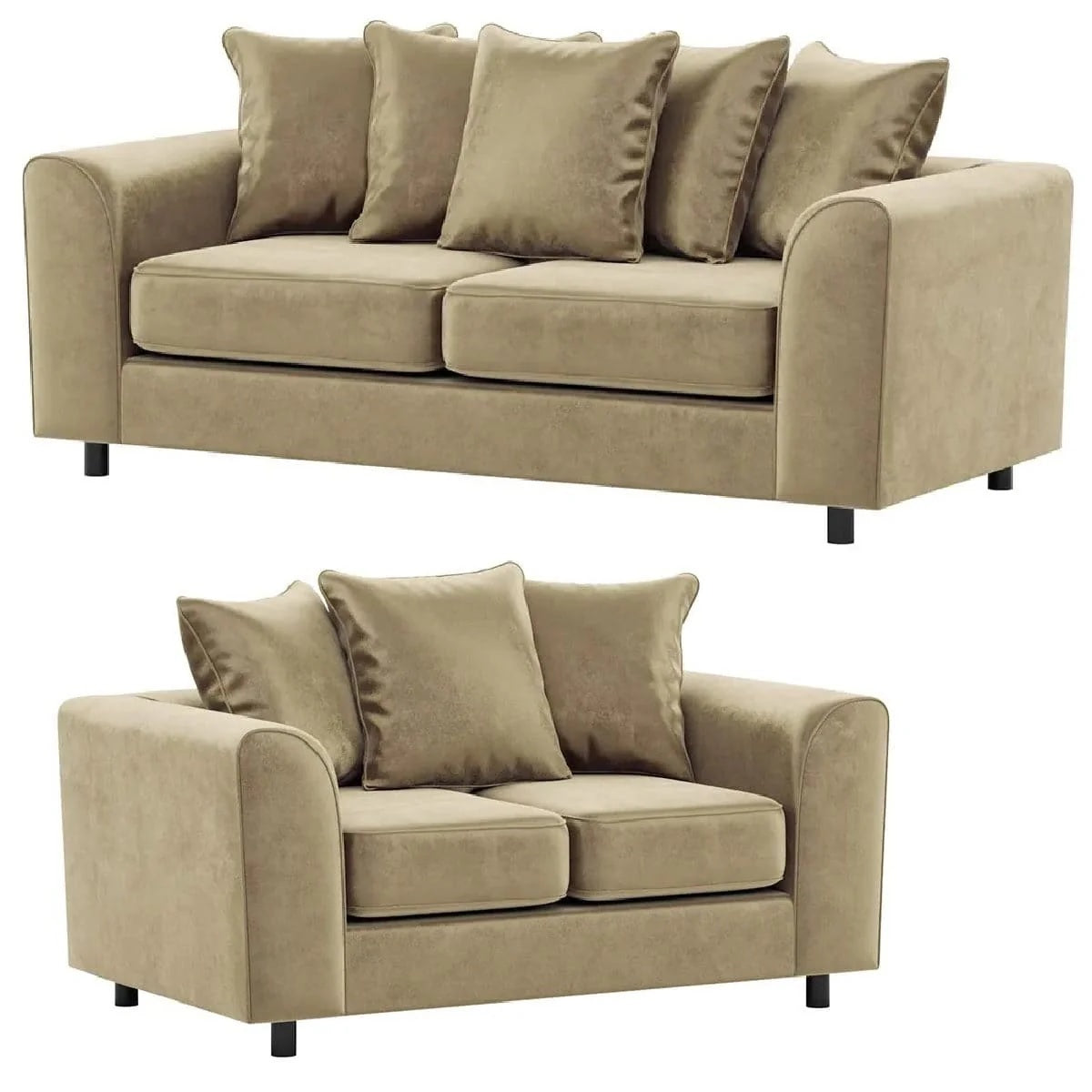 Arizona Plush Velvet 3+2 Seater Sofa Set, 2+2 Seater Sofa, 3+3 Seater Seater