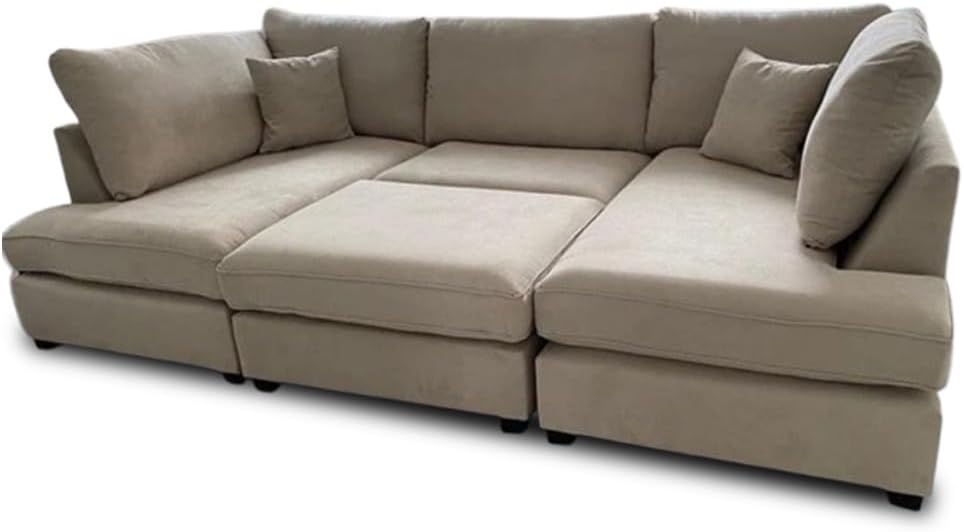 Harper 5 seater Cinema U shaped Chenille Fabric Corner Sofa