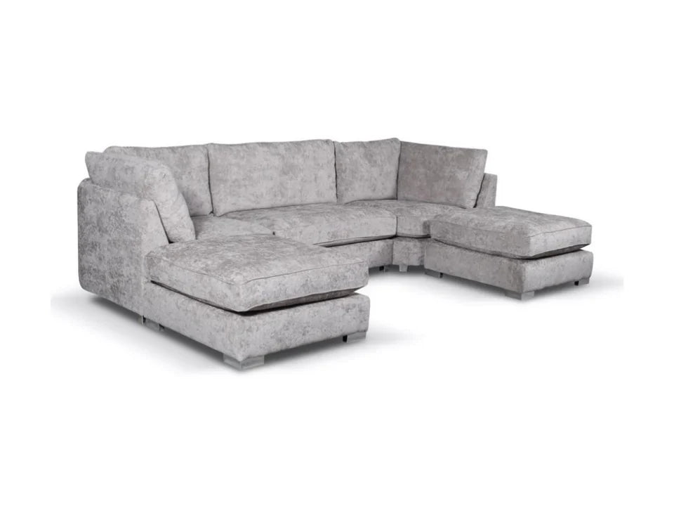 Bishop U Shape Soft Chenille Full Back Large Sofa