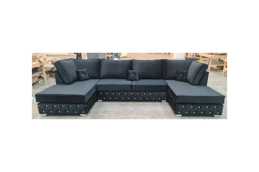 PLUSH VELVET U SHAPE SOFA