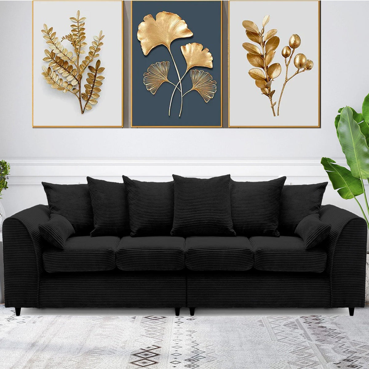 DYLAN 4 Seater Scatter Back Jumbo Cord Fabric Sofa