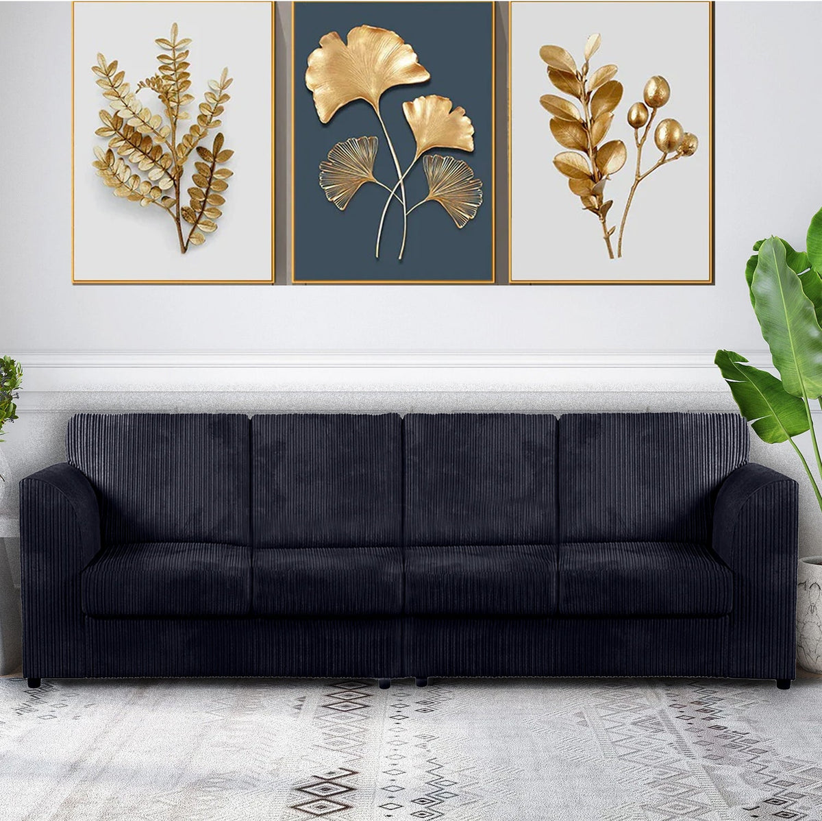 DYLAN 4 Seater Full Back Jumbo Cord Fabric Sofa