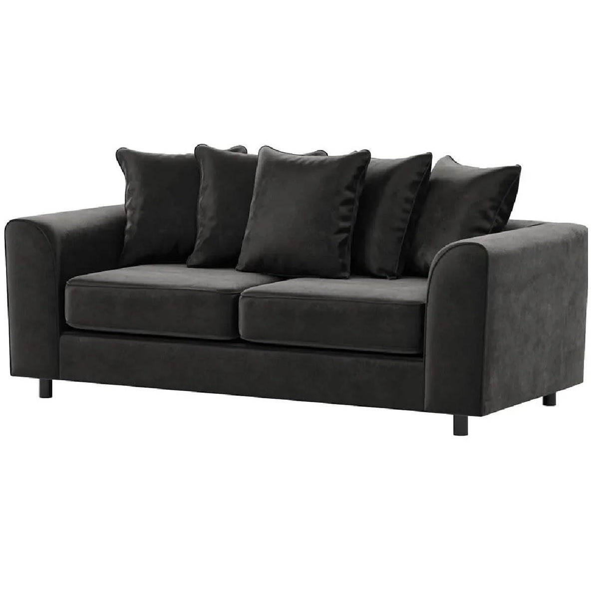 Arizona Plush Velvet 3+2 Seater Sofa Set Black