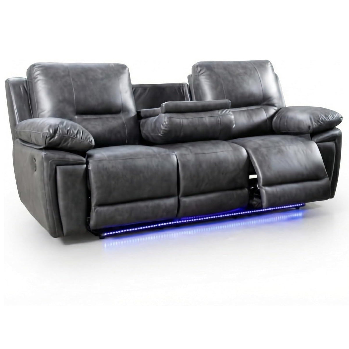 Sara Electric Leather 3+2 Seater Sofa Set Suite Black