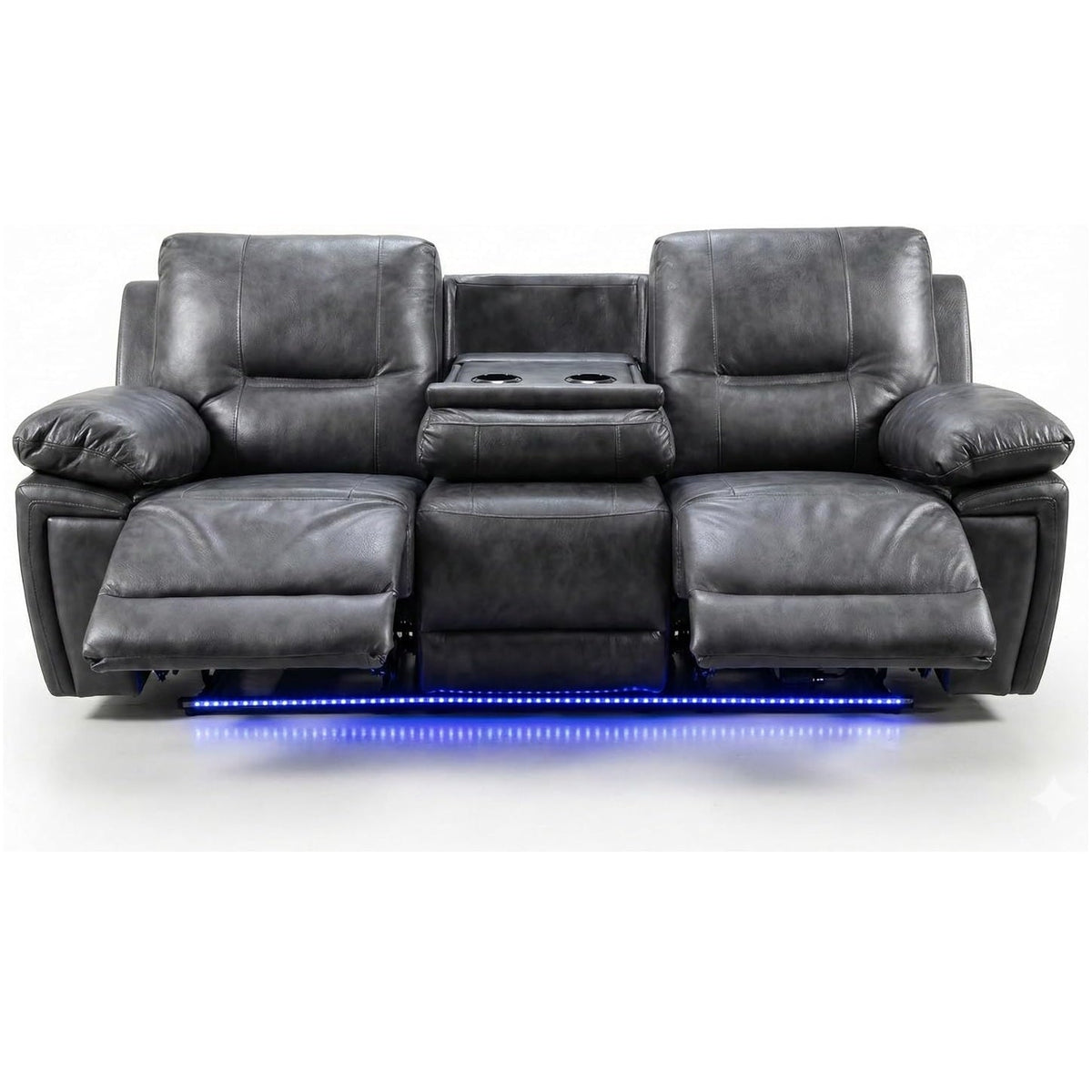 Sara Electric Leather 3+2 Seater Sofa Set Suite Black
