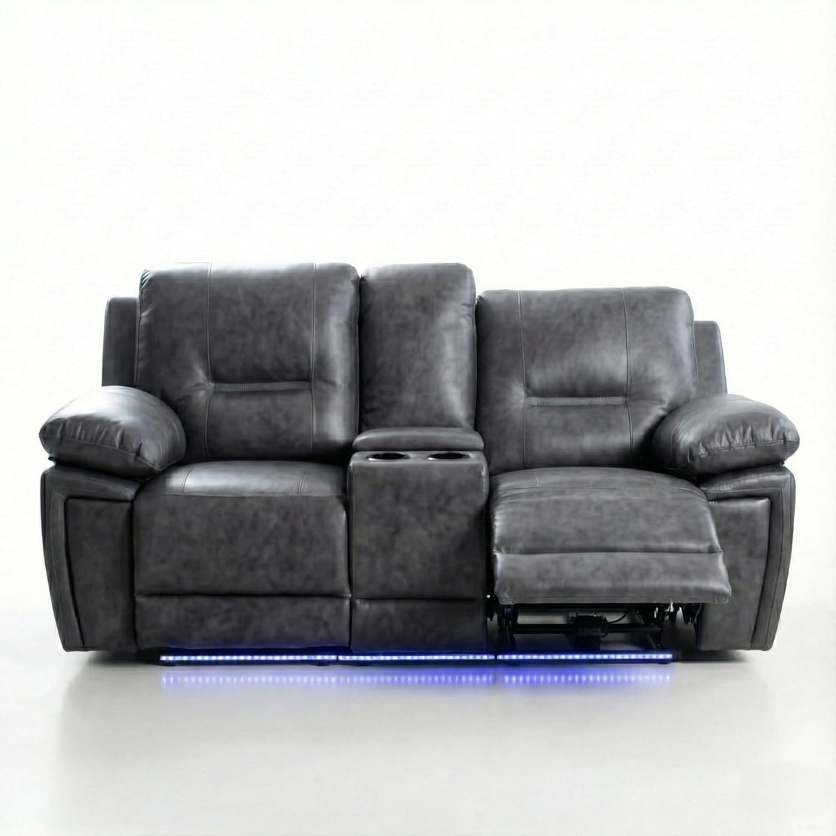 Sara Electric Leather 3+2 Seater Sofa Set Suite Black