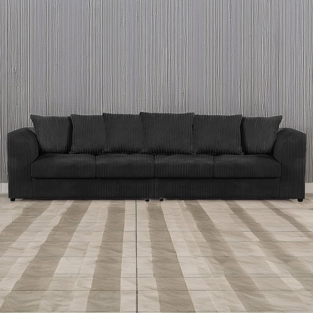 DYLAN 4 Seater Scatter Back Jumbo Cord Fabric Sofa